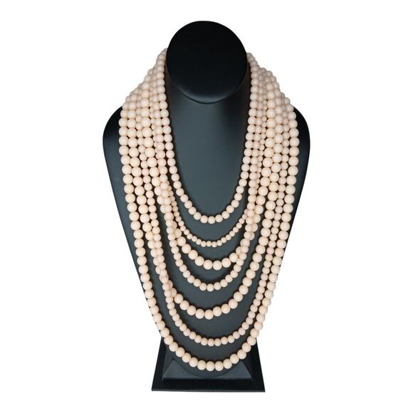 BaubleBar Multi-Strand Statement Necklace - Blush Pink Beads, Gold-Tone Hardware - Picture 4 of 8